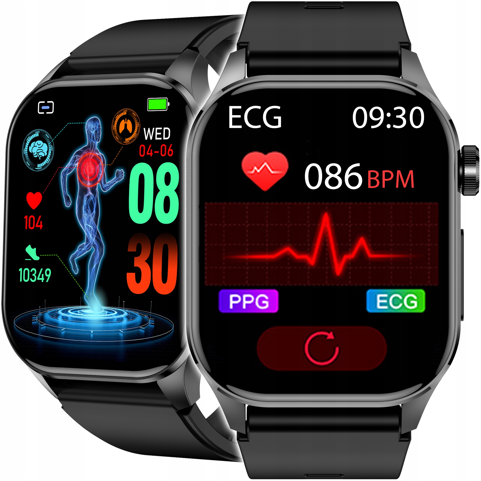 Inteligentné hodinky JG Smart JS580 POLISH CARDIOVATCHER MENU čierne + 3 ďalšie produkty